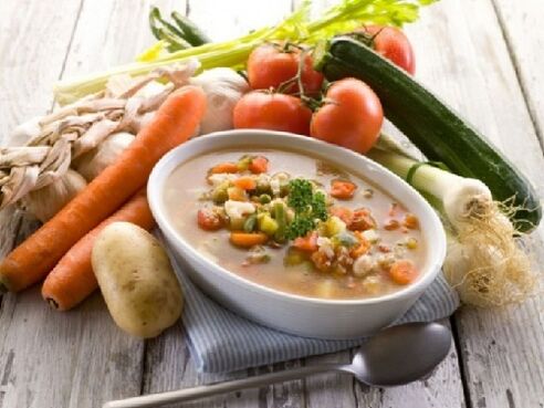 verduras e sopa de cera