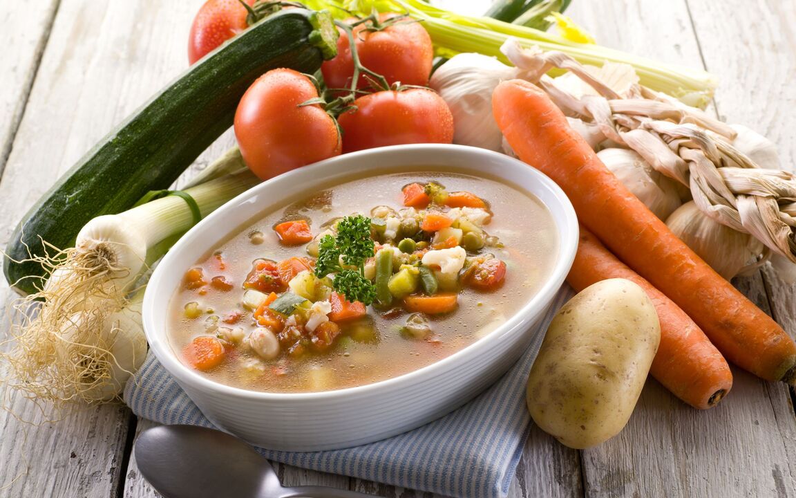 sopa de verduras para a gastrite